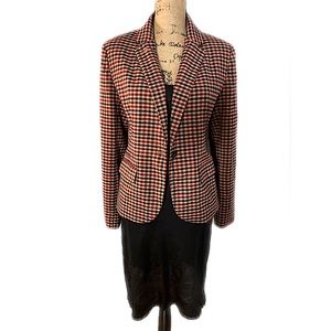 Merona Red & Tan Plaid Blazer 10